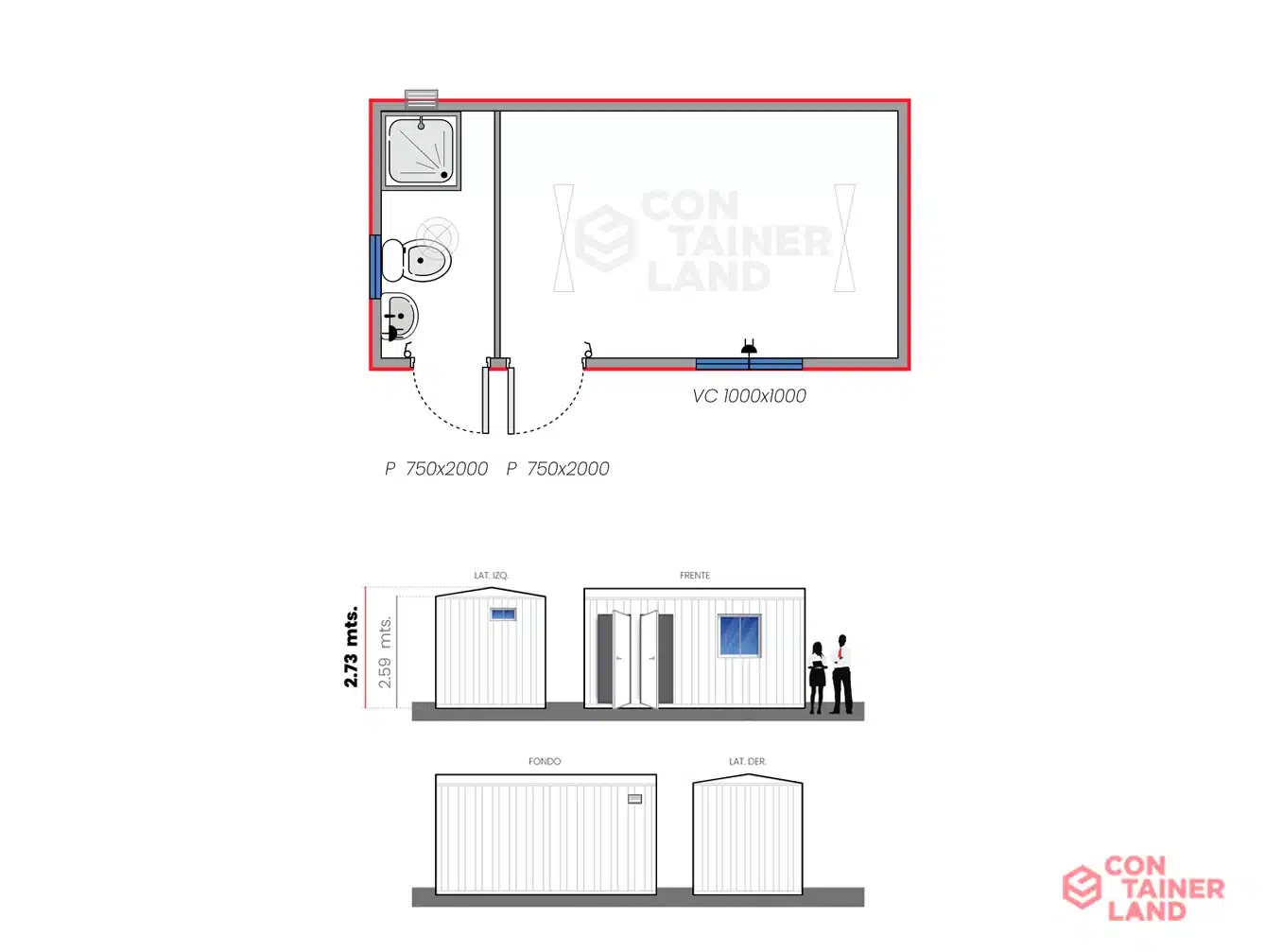 Oficina 12 M2 +Baño Completo 2 — Containerland