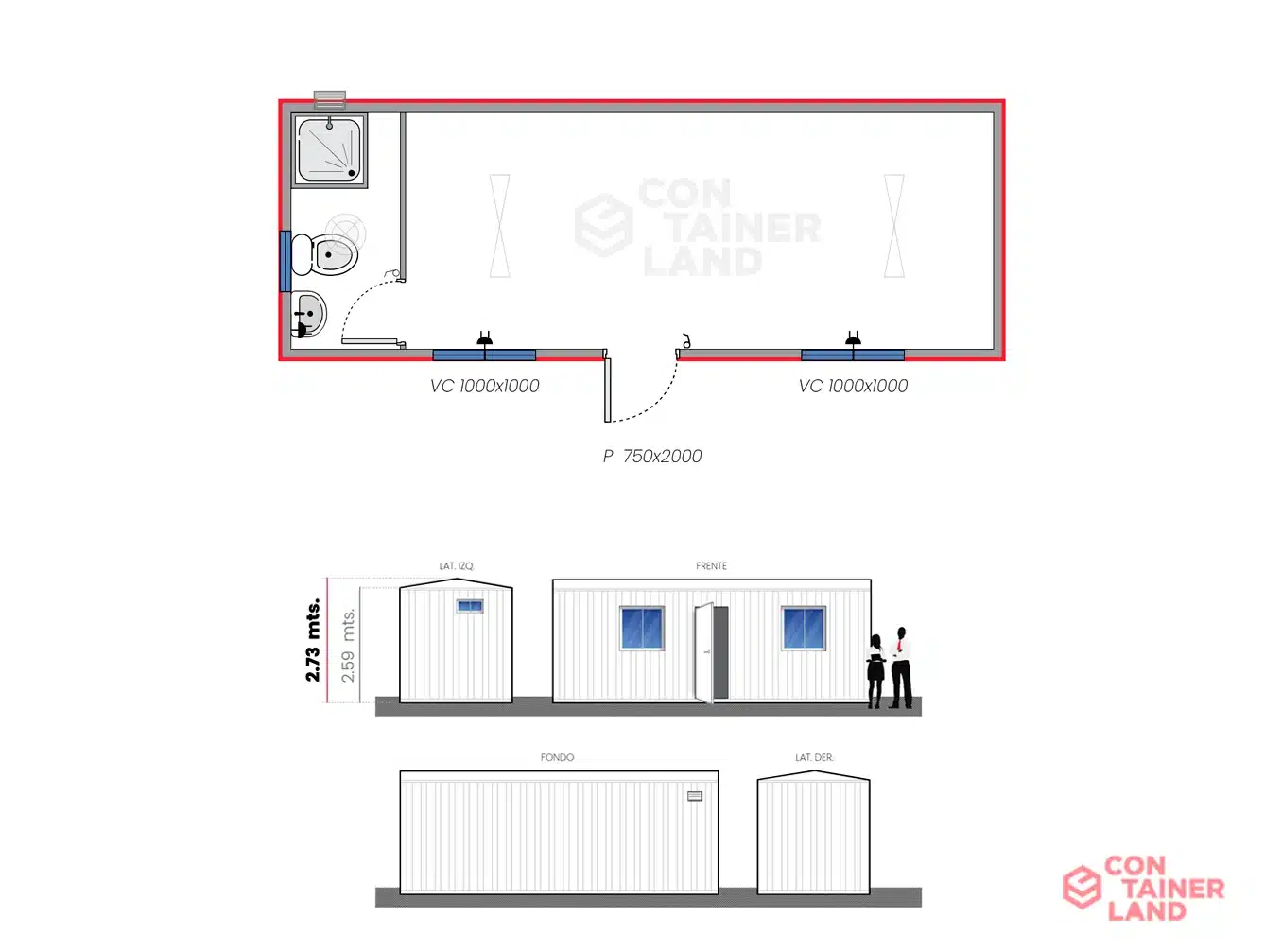 Oficina 17.5 M2 +Baño Completo 2 — Containerland