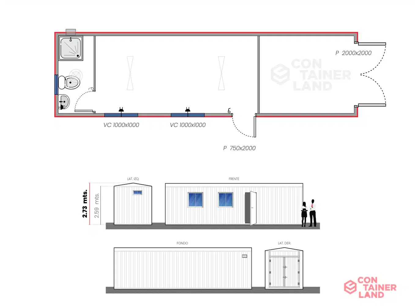 Oficina 22.5 M2 +Baño Completo 2 — Containerland
