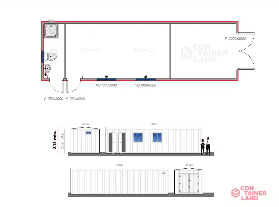 Oficina 30 M2 + Baño Completo 2 — Containerland