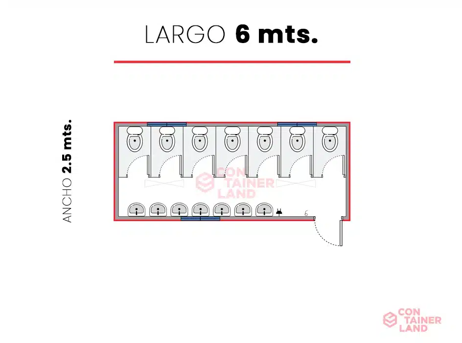 Arriendo Baño 7 Lavamanos y 7 WC 3 — Containerland