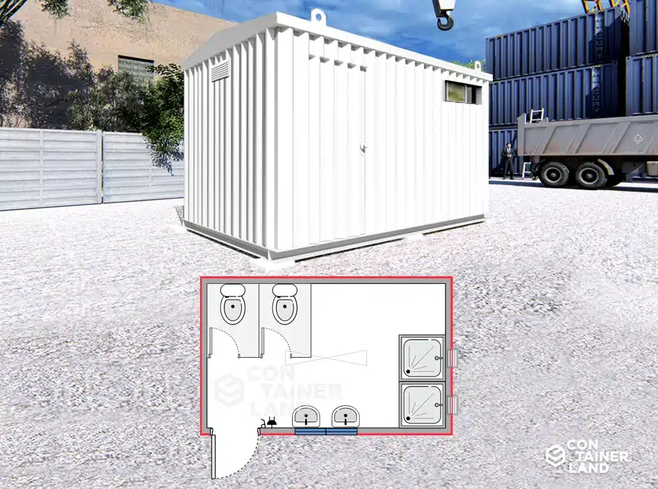 Baño 10 M2 |  20 personas — Containerland