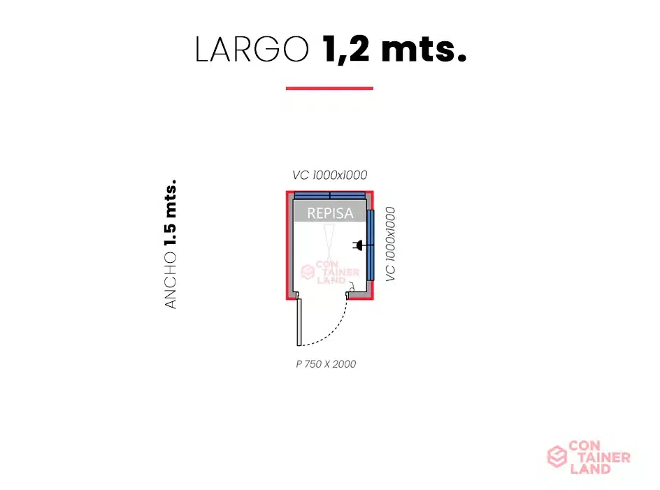 Caseta de 1.2 x 1.5 mts 2 — Containerland