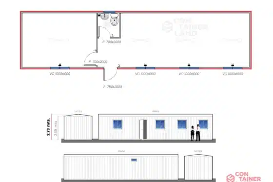 36 M2  |  Oficina Doble con Baño