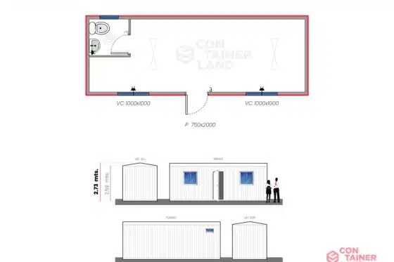17,5 M2  |  Oficina con Baño