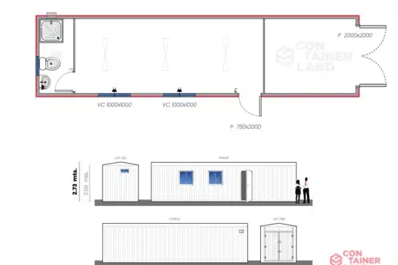 25 M2  |  Oficina con Bodega y Baño