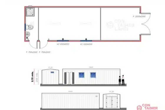 30 M2 | Oficina con Bodega + Baño