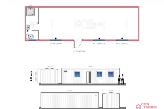 30 M2 | Oficina con Baño/Ducha
