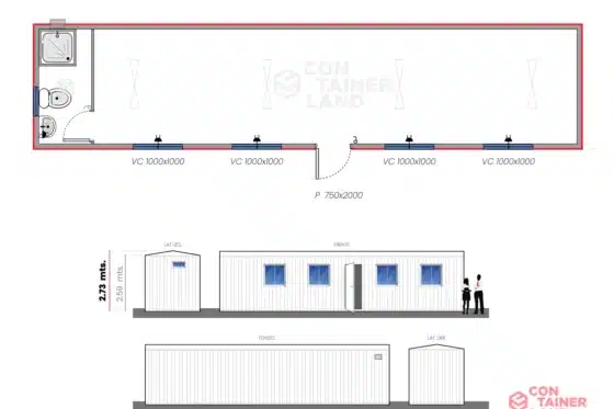 27,5 M2  |  Oficina con Baño /Ducha