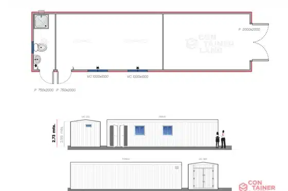 33 M2 | Oficina con Bodega + Baño