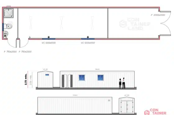 30 M2  |  Oficina con Bodega y Baño