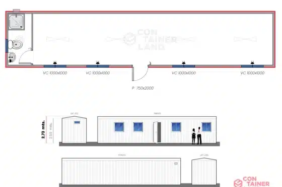 30 M2  |  Oficina con Baño/Ducha