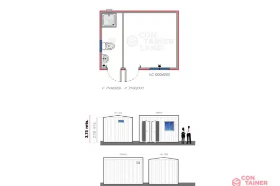 12 M2  |  Oficina con Baño/Ducha