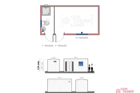 12,5 M2  |  Oficina con Baño/Ducha