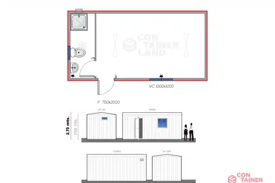 18 M2  |  Oficina con Baño/Ducha