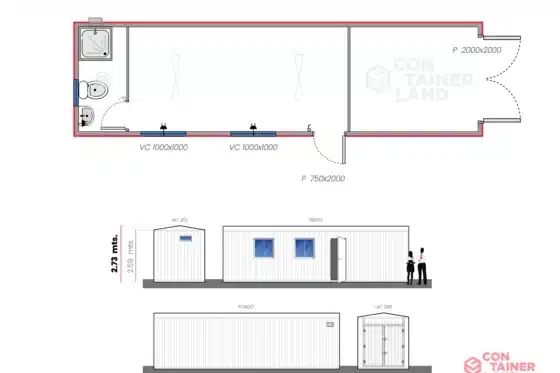 22,5 M2  |  Oficina con Bodega con Baño