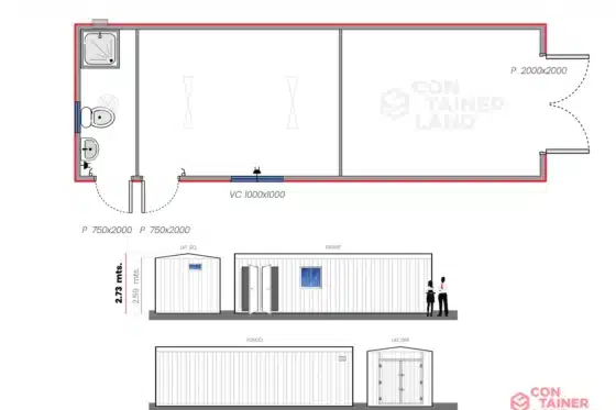 27 M2  |  Oficina con Bodega con Baño
