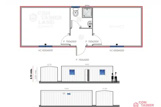 27 M2  |  Oficina doble con Baño